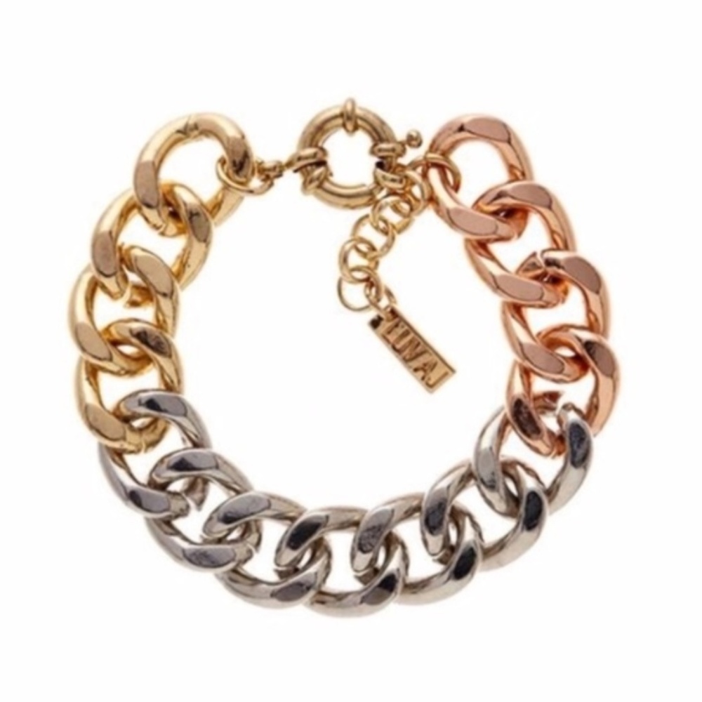 Rose Gold Silver Ombre - Chunky Chain Bracelet